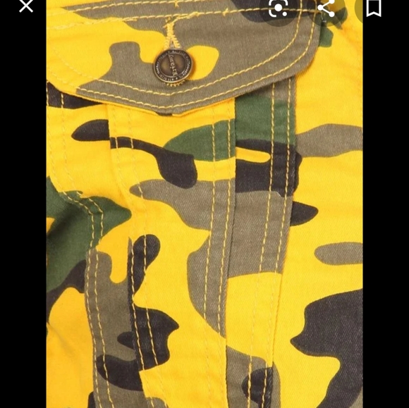Mustard camo denim crop jacket junior large - Picture 8 of 13